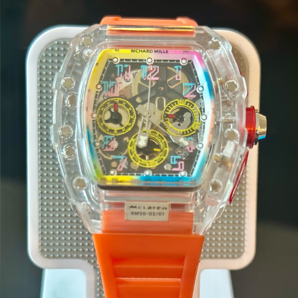 Transparent Multi-Color Men's Watch - Picture 2 of 10